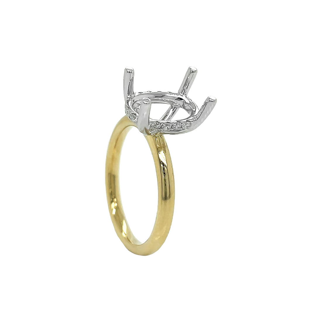 18kt Yellow and White Gold Diamond Semi-mount