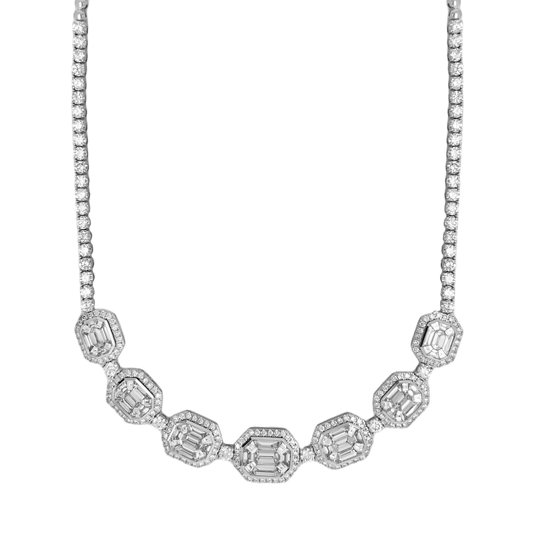 18kt White Gold Diamond Necklace