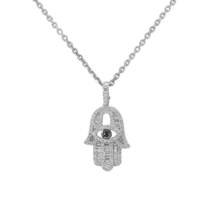 18kt White Gold Diamond and Blue Sapphire Pendant