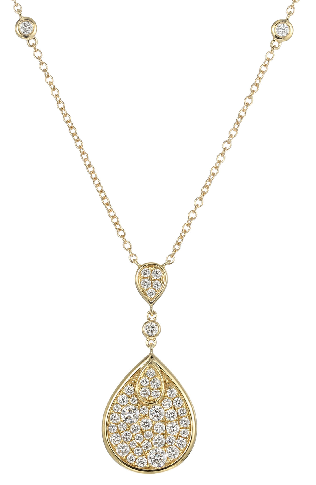 18kt Yellow Gold Diamond Dangling Pendant