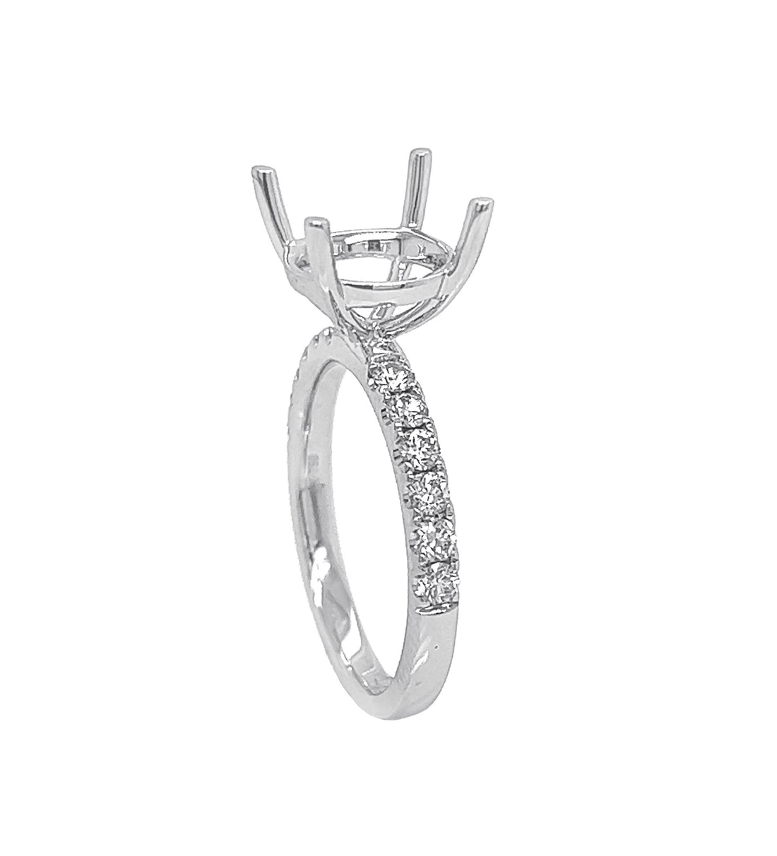 18kt White Gold Diamond Semi Mount