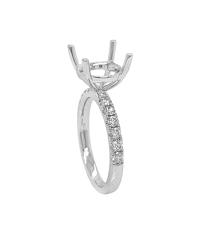 18kt White Gold Diamond Semi Mount