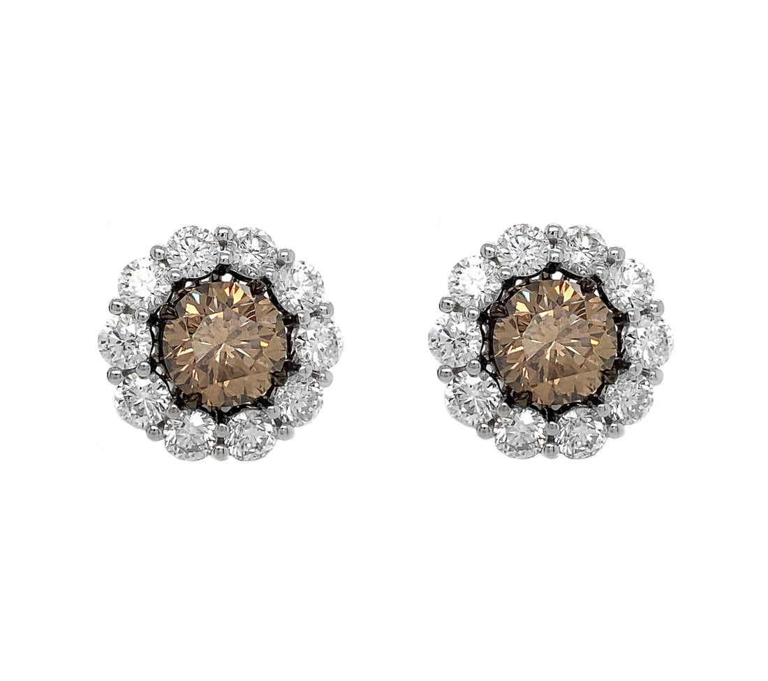 18kt White Gold Diamond Earrings