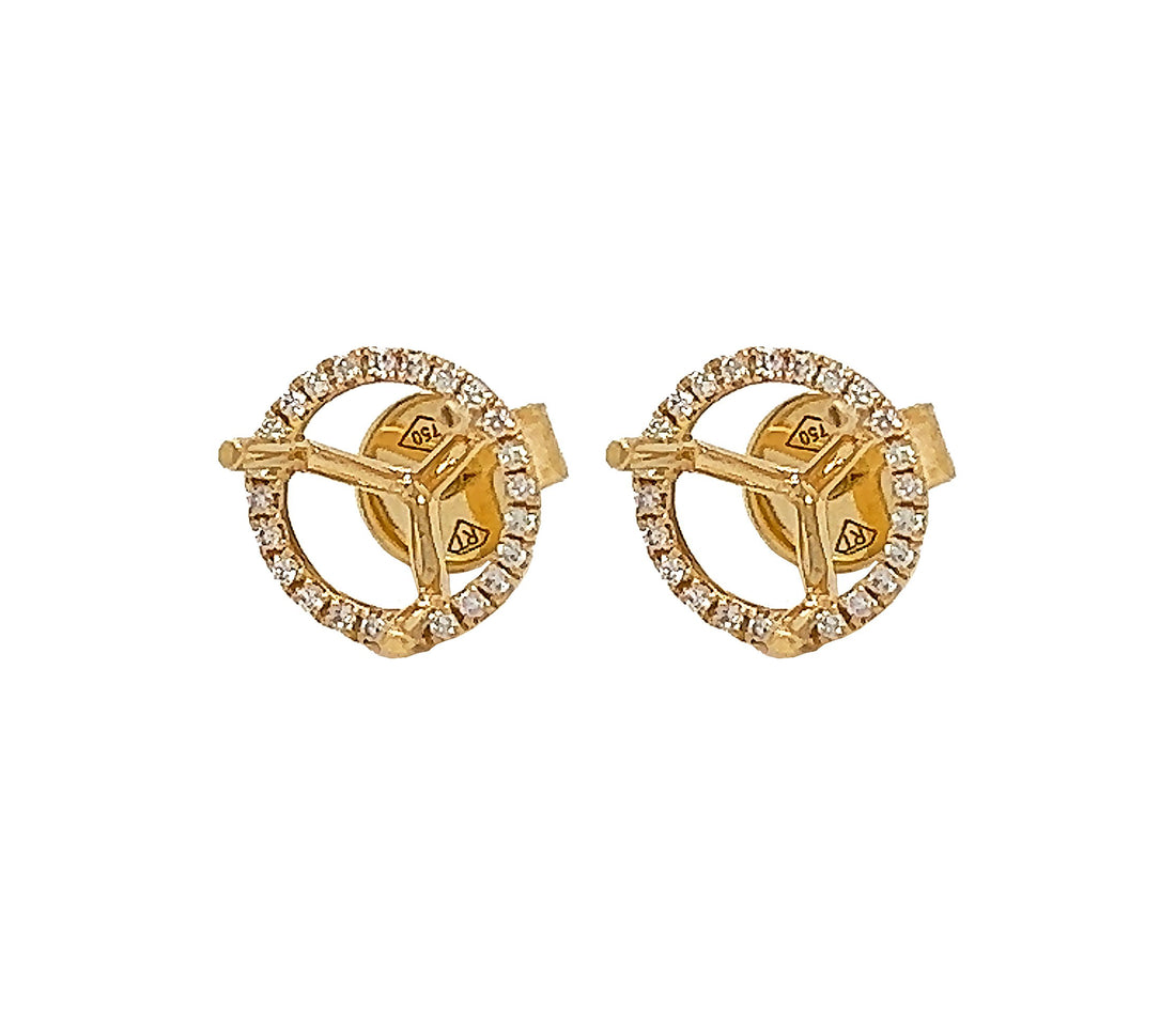 18kt Yellow Gold Diamond Earrings