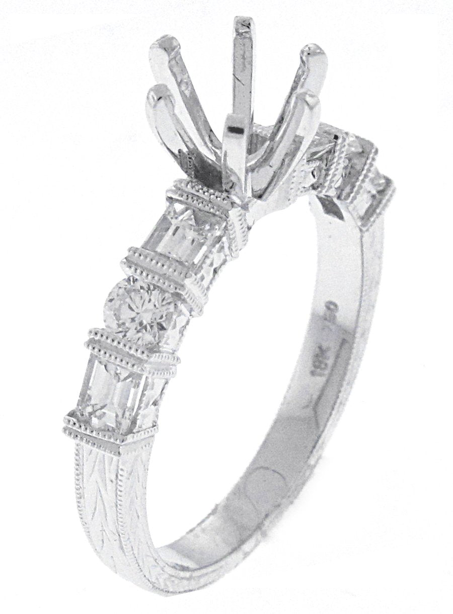 18kt White Gold Diamond Semi Mount