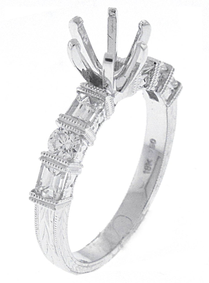 18kt White Gold Diamond Semi Mount