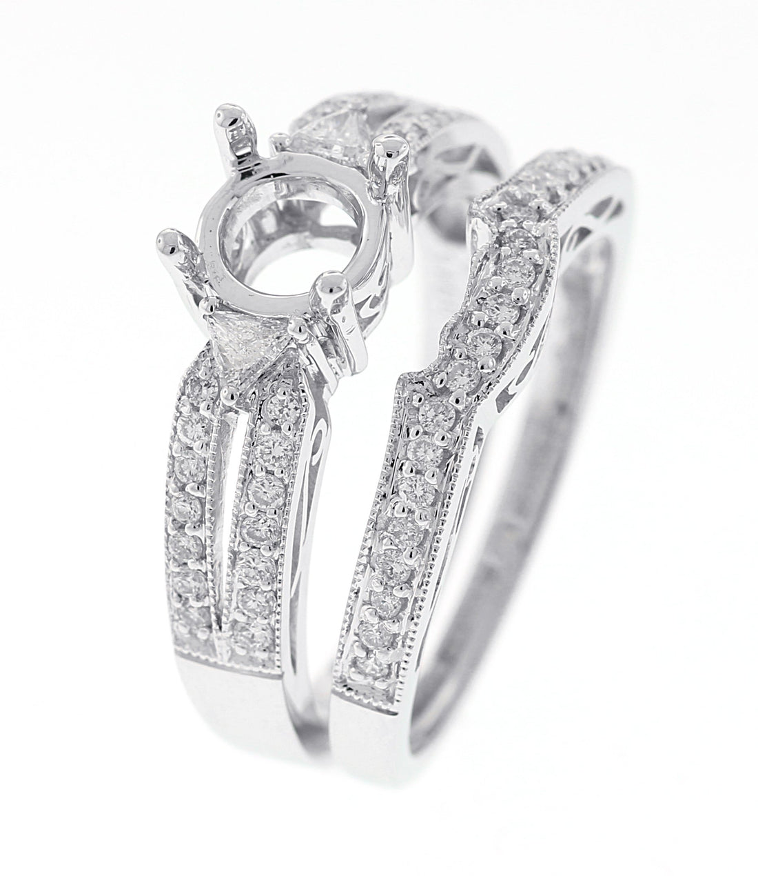 14kt White Gold Diamond Semi Mount