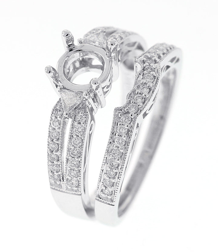 14kt White Gold Diamond Semi Mount