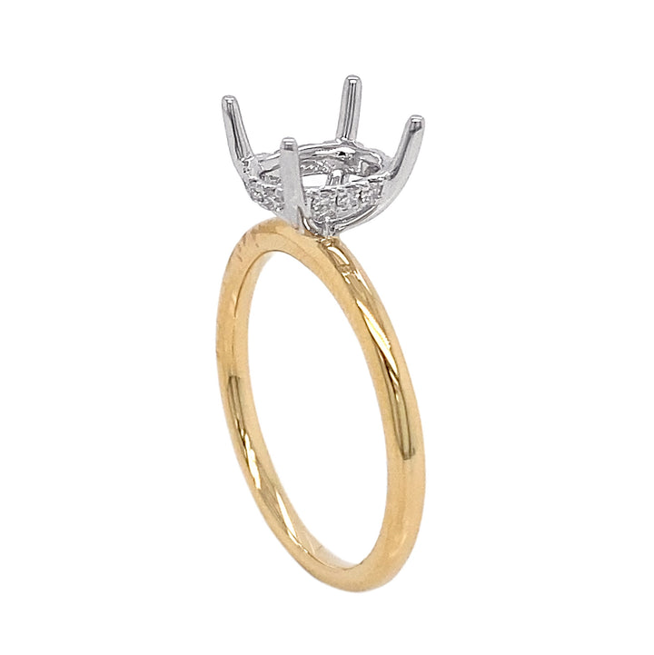 18kt Yellow and White Gold Diamond Semi-mount
