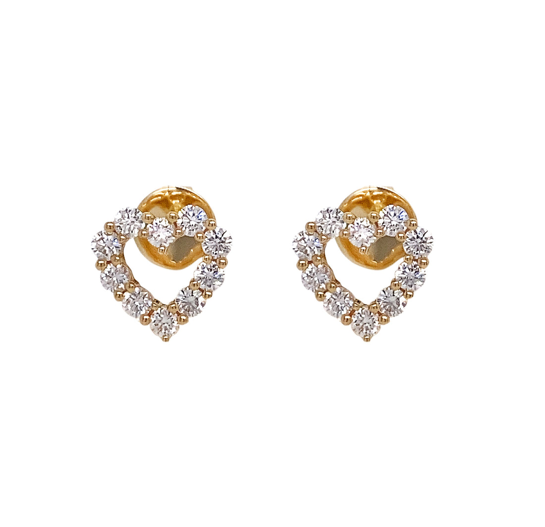 18kt Yellow Gold Diamond Earrings