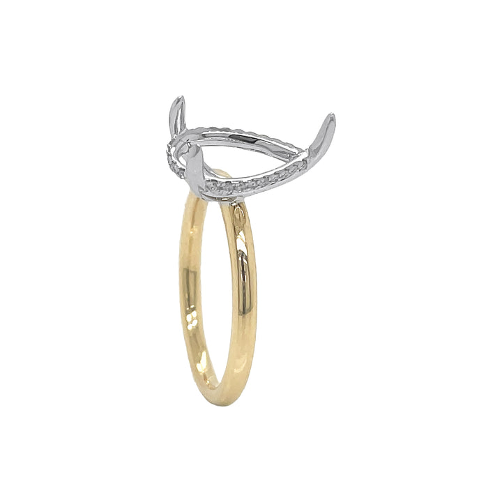18kt Yellow and White Gold Diamond Semi-mount
