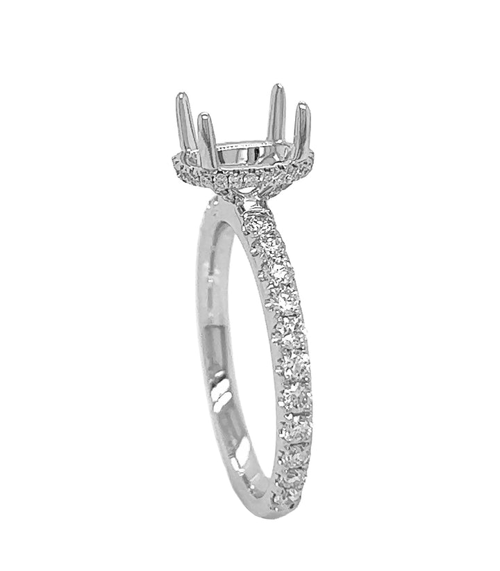 18kt White Gold Diamond Semi Mount