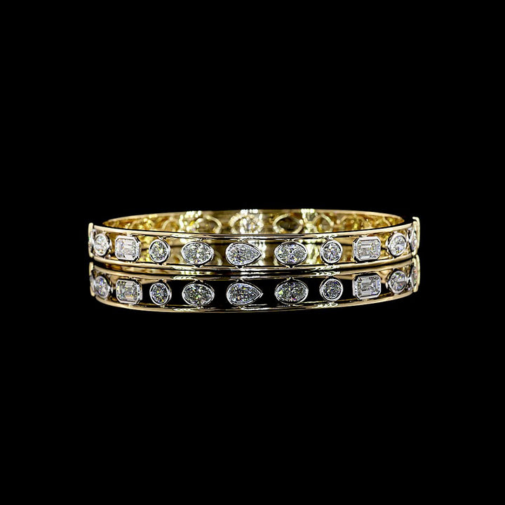 14kt Yellow And White Gold Lab Diamond Bangle