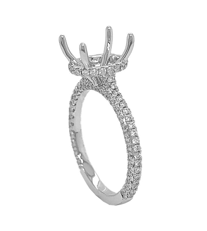 18kt White Gold Diamond Semi Mount