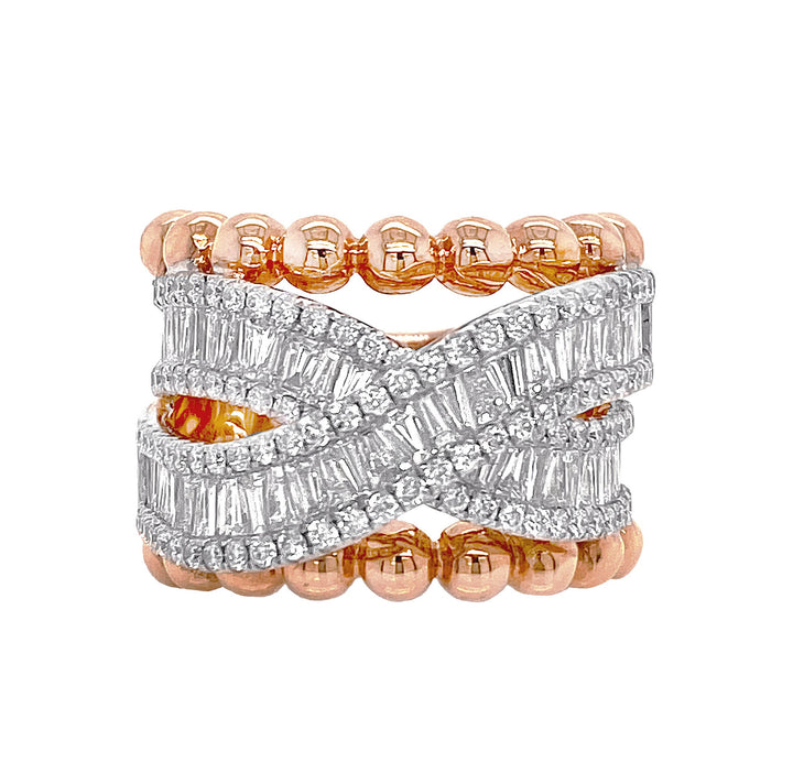 18kt Rose And White Gold Diamond Ring