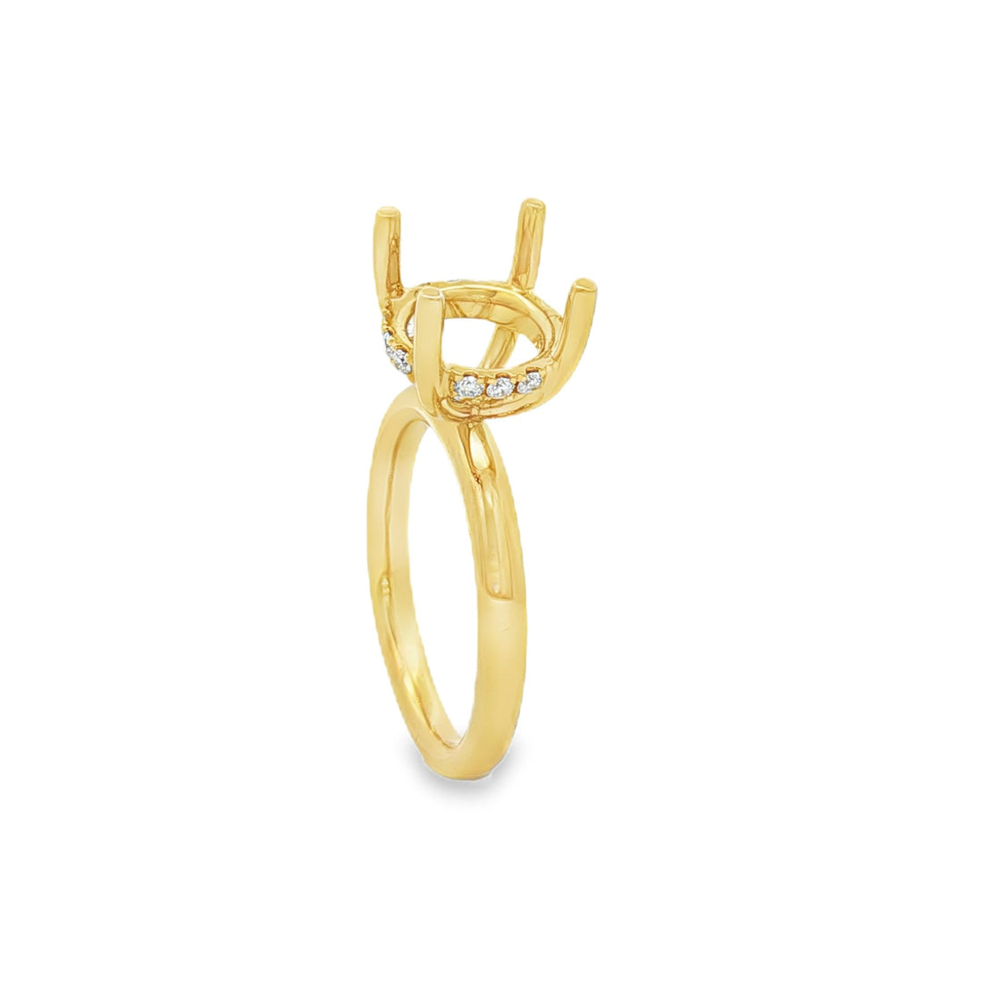 18kt Yellow Gold Diamond Semi-Mount
