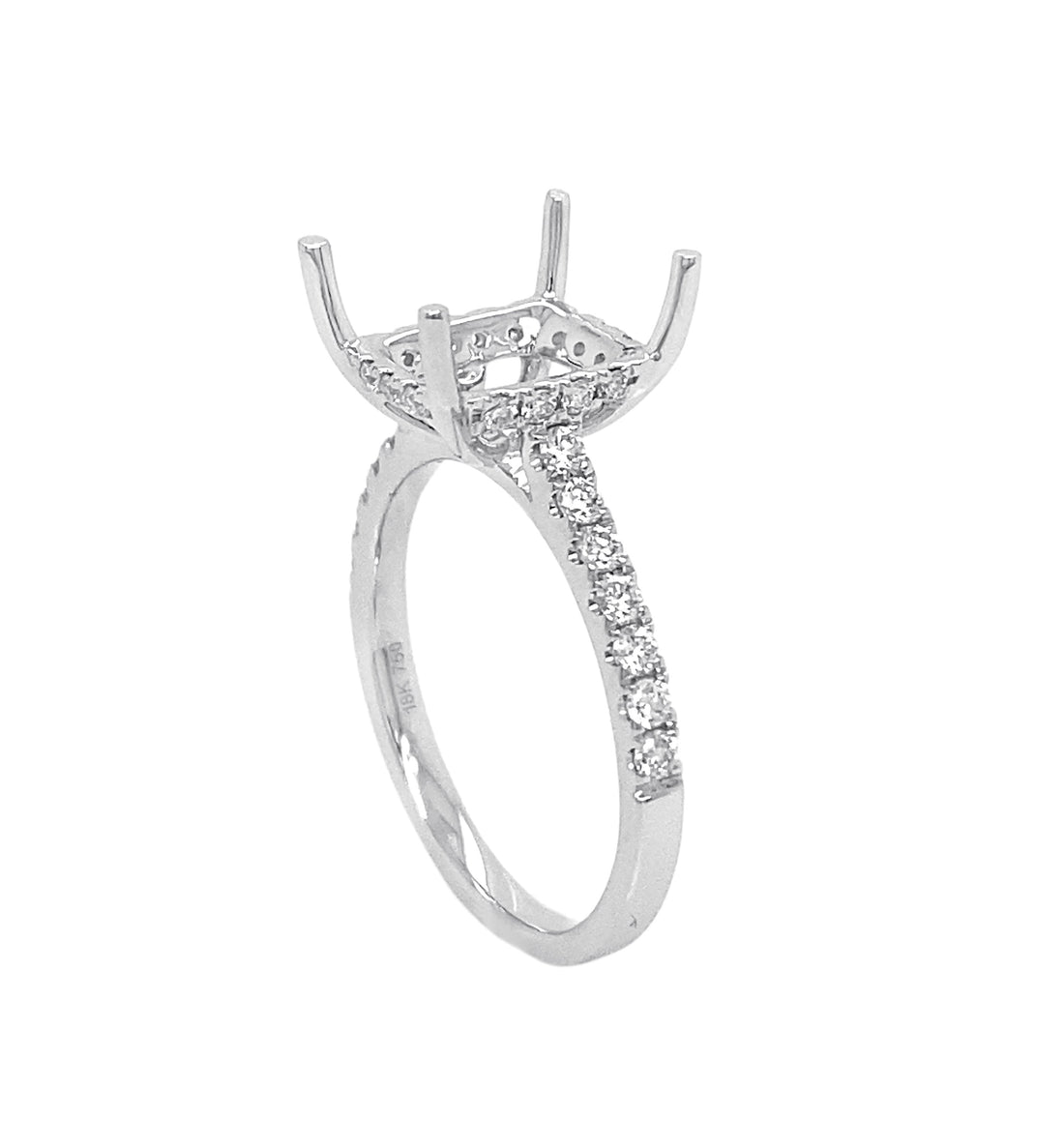 18kt White Gold Diamond Semi Mount