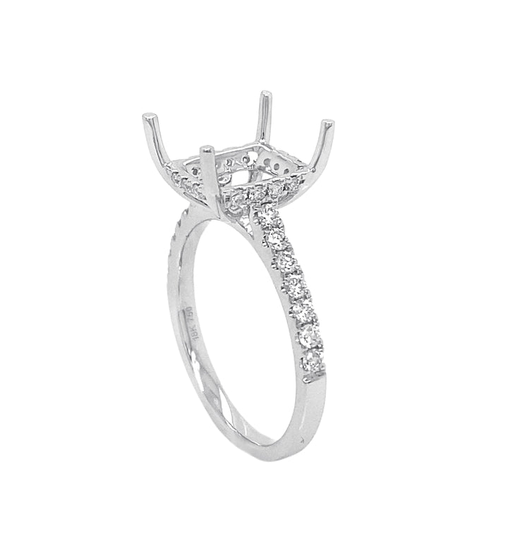 18kt White Gold Diamond Semi Mount