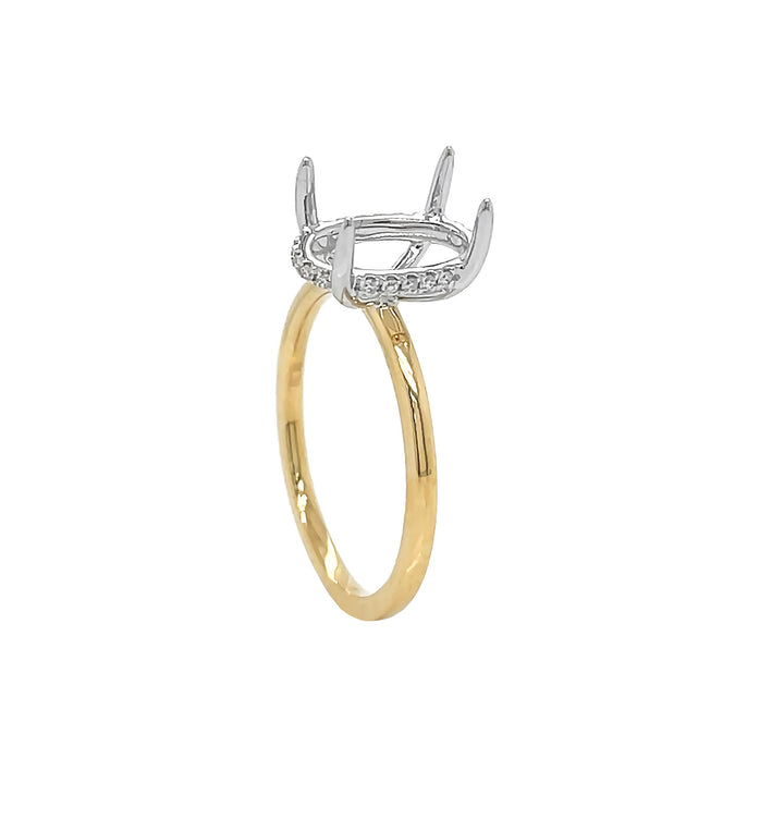 18kt Yellow and White Gold Diamond Semi-mount