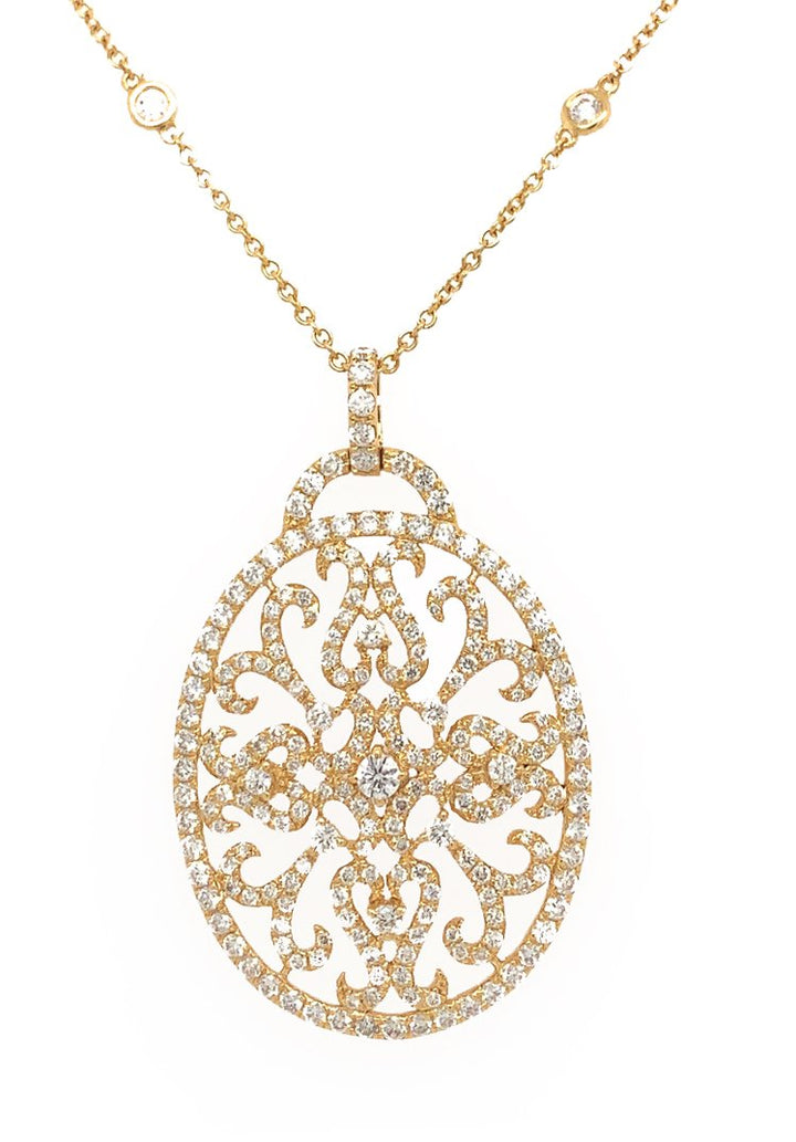 18kt Yellow Gold Diamond Necklace