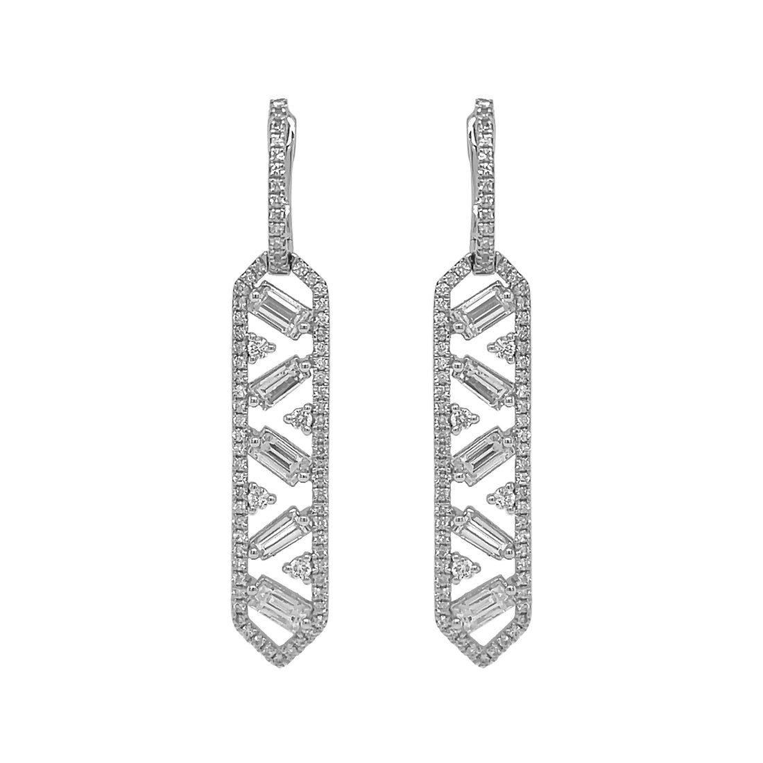 18kt White Gold  Diamond Earrings.