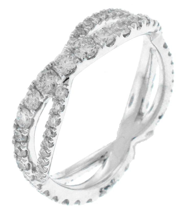 18kt White Gold Diamond Twisted Band