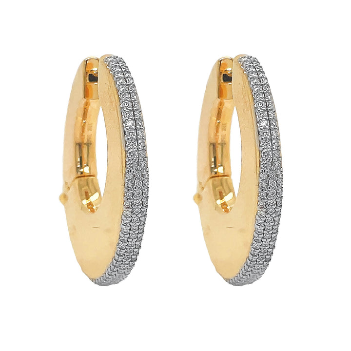 18kt Yellow and White Gold Diamond Hoops