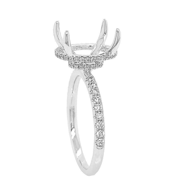 18kt White Gold Diamond Semi Mount