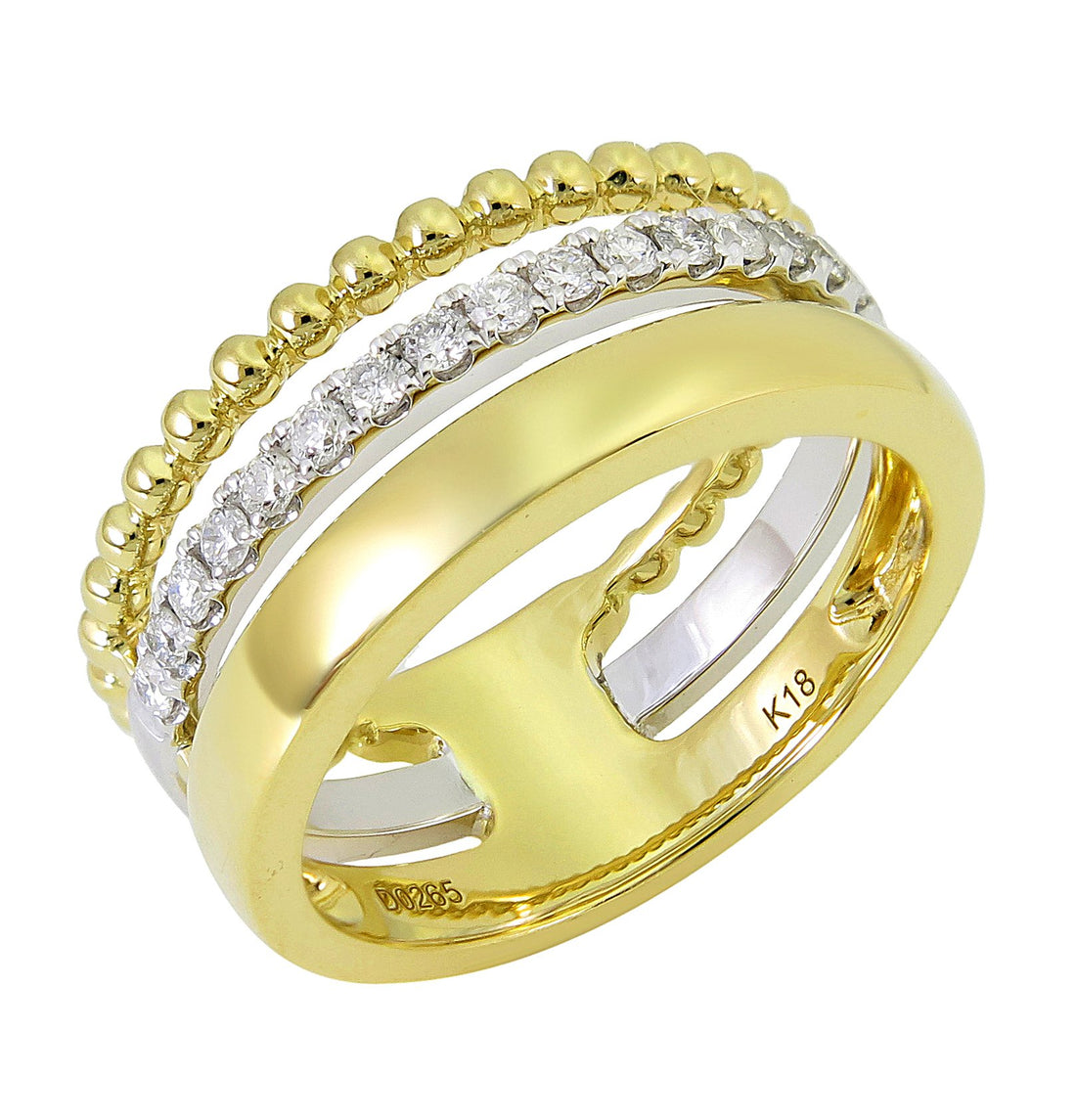 18kt Yellow and White Gold Diamond Ring