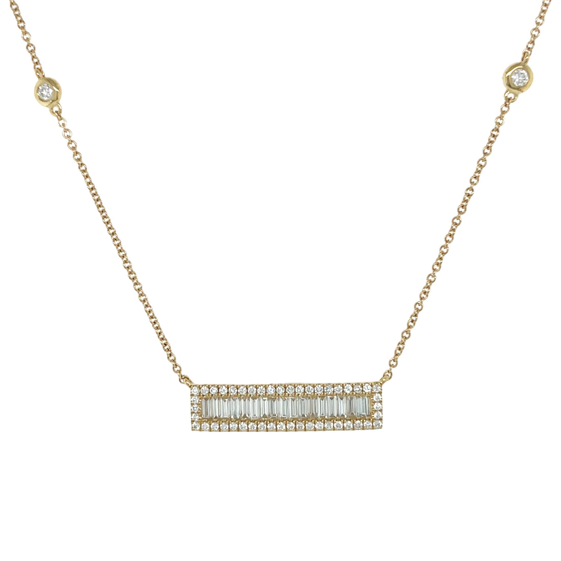 18kt Yellow Gold Diamond Bar Pendant