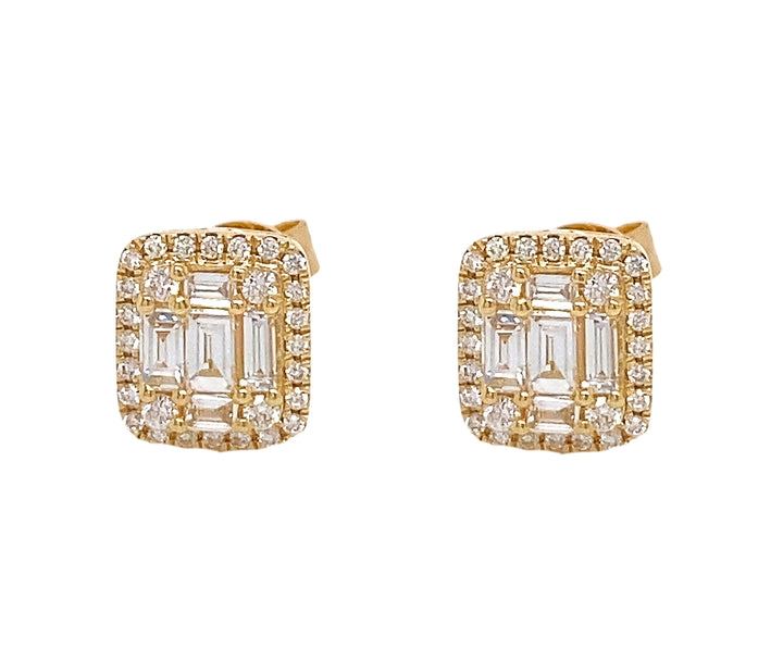 18kt Yellow Gold Diamond Earrings
