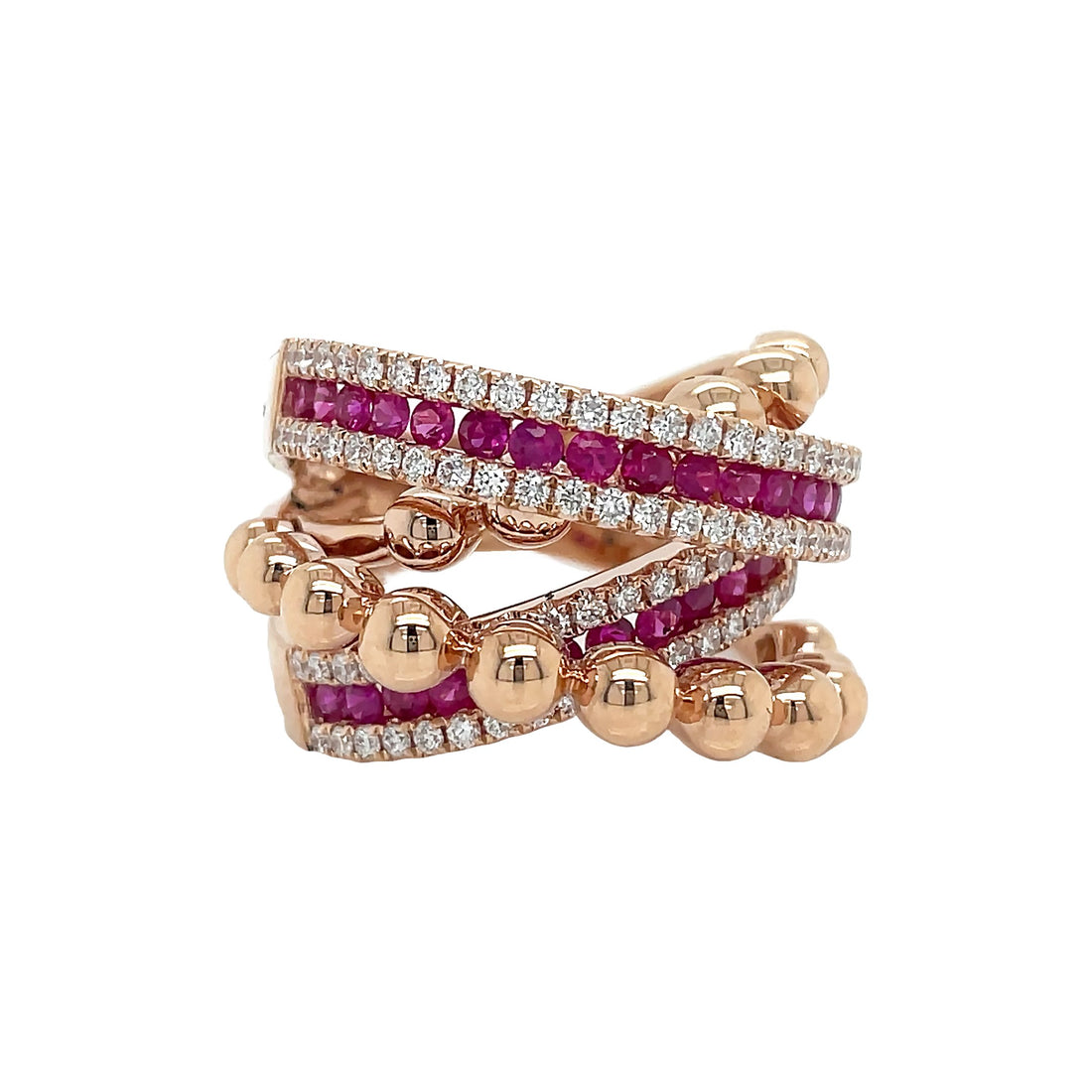 18kt Rose Gold Diamond and Ruby Ring