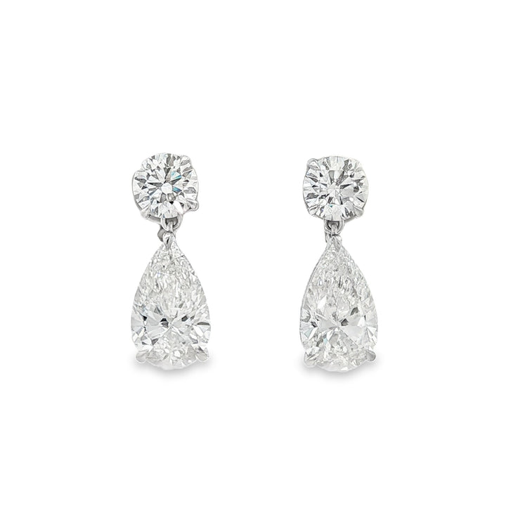 14kt White Gold Lab Diamond Dangling Earrings