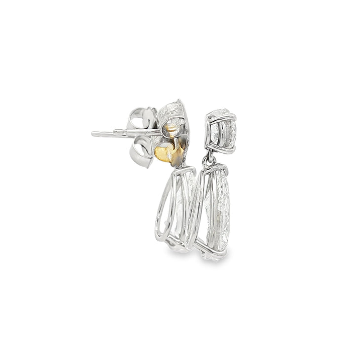 14kt White Gold Lab Diamond Dangling Earrings