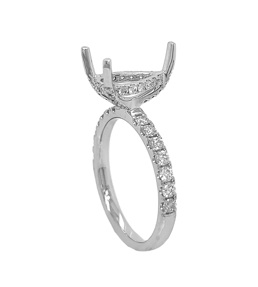 18kt White Gold Diamond Semi Mount