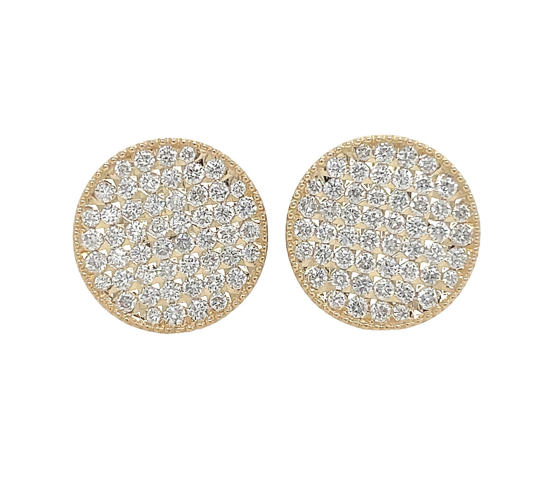18kt Yellow Gold Diamond Earrings