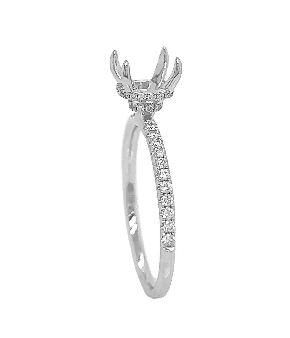 18kt White Gold Diamond Semi Mount