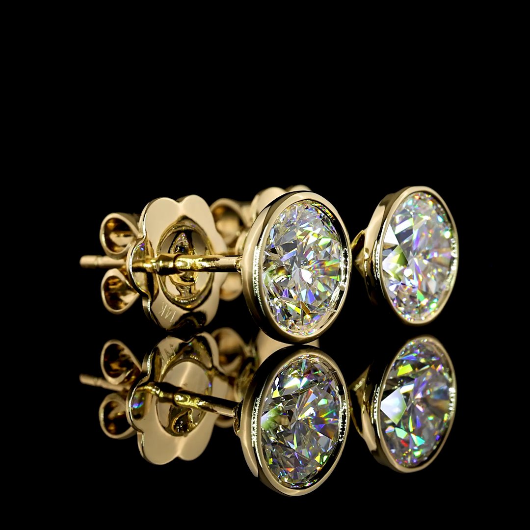 14kt Yellow Gold lab Diamond Studs