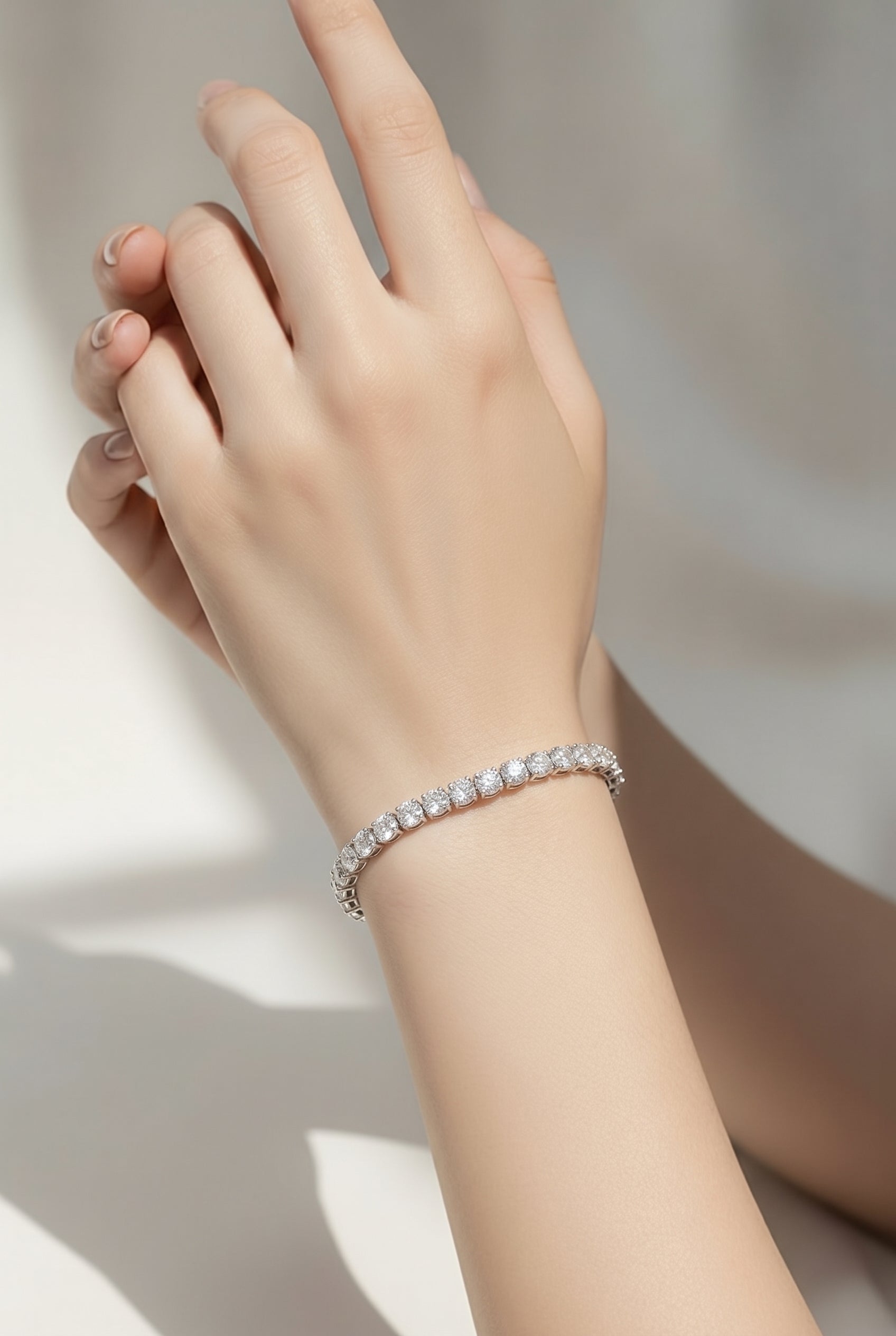 14kt White Gold Lab Diamond Tennis Bracelet