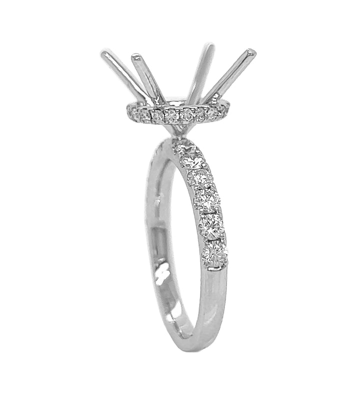 18kt White Gold Diamond Semi Mount
