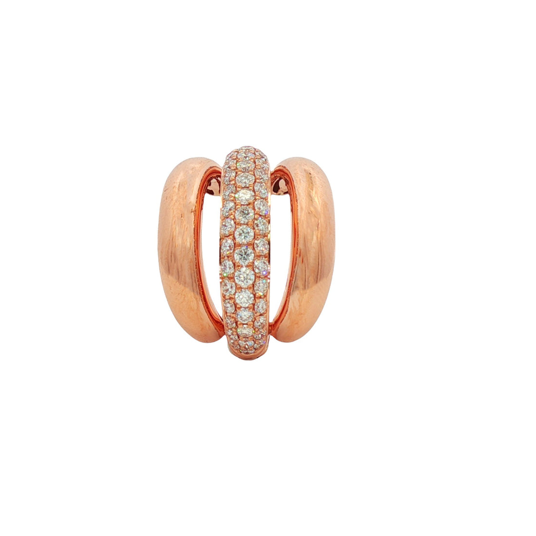 18kt Rose Gold Diamond Cuff Earrings