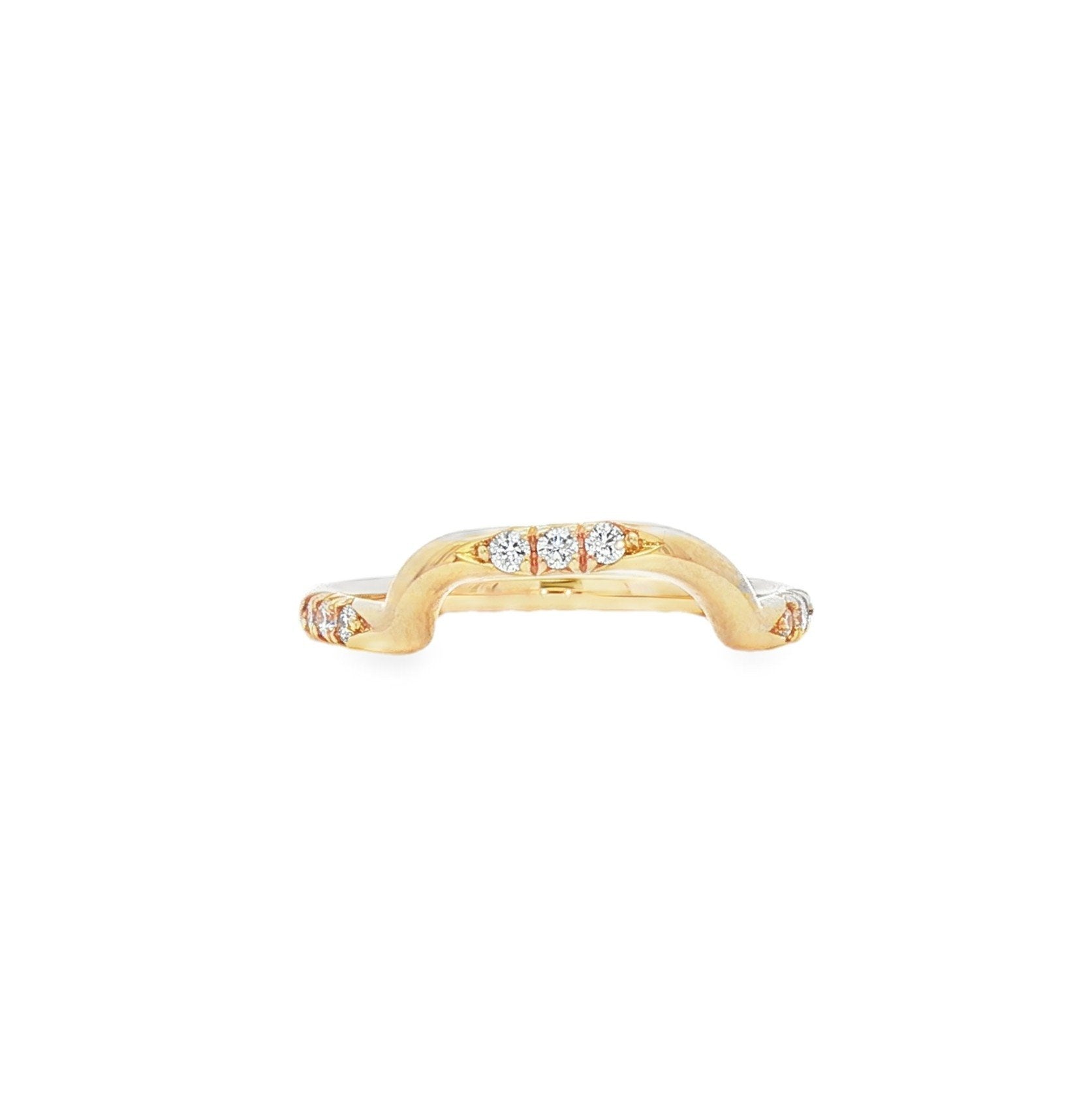 14kt Yellow Gold Diamond Curve Band