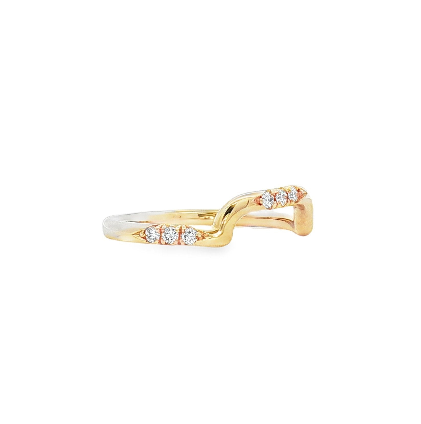 14kt Yellow Gold Diamond Curve Band
