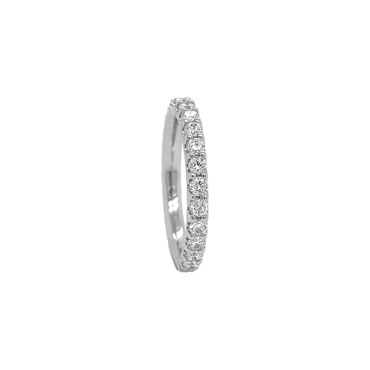18kt White Gold Diamond Half way Band