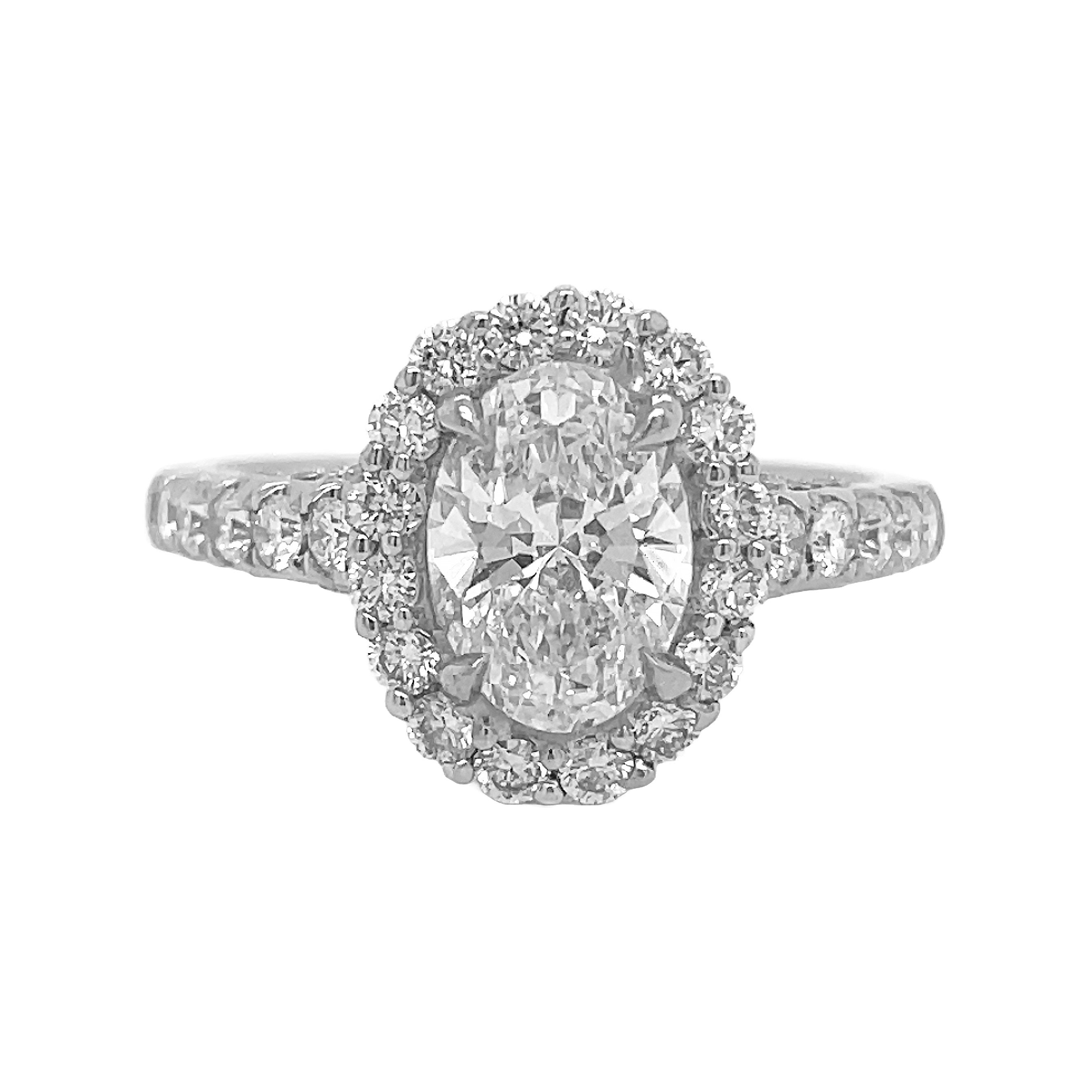 18kt White Gold Diamond Halo Semi Mount