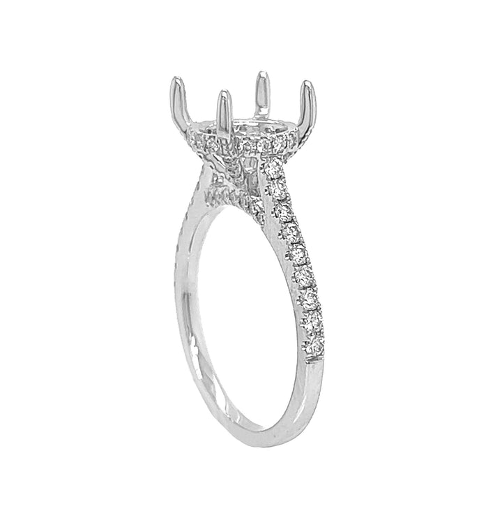 18kt White Gold Diamond Semi Mount