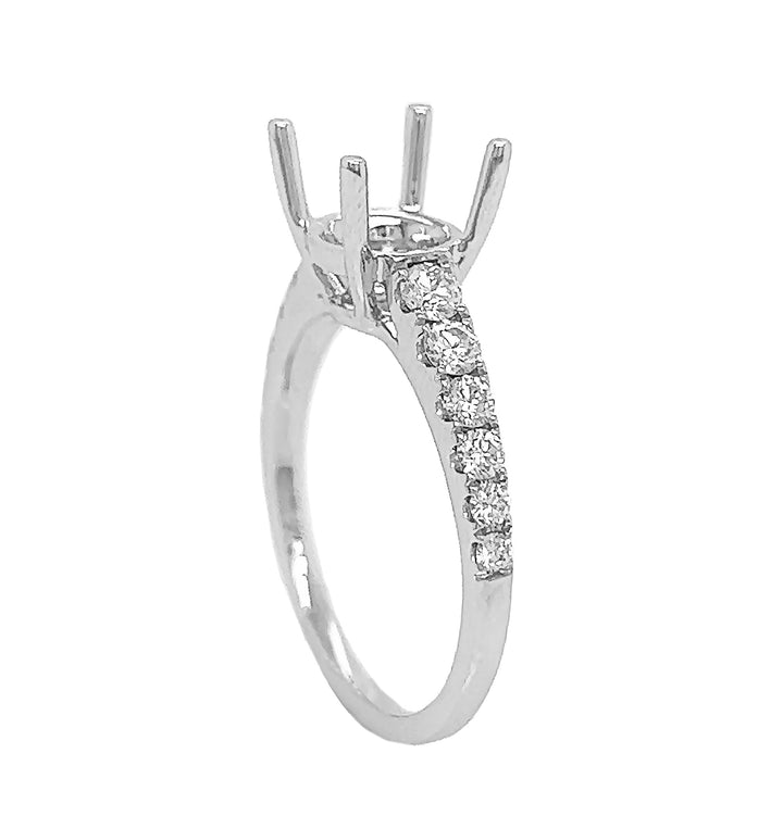 18kt White Gold Diamond Semi Mount