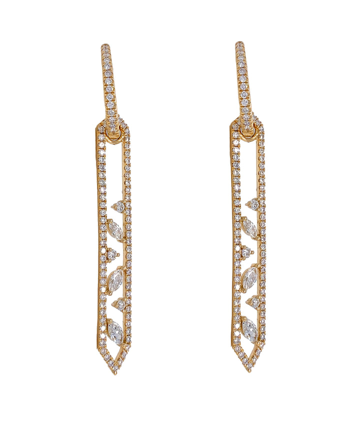 18kt Yellow Gold Diamond Earrings