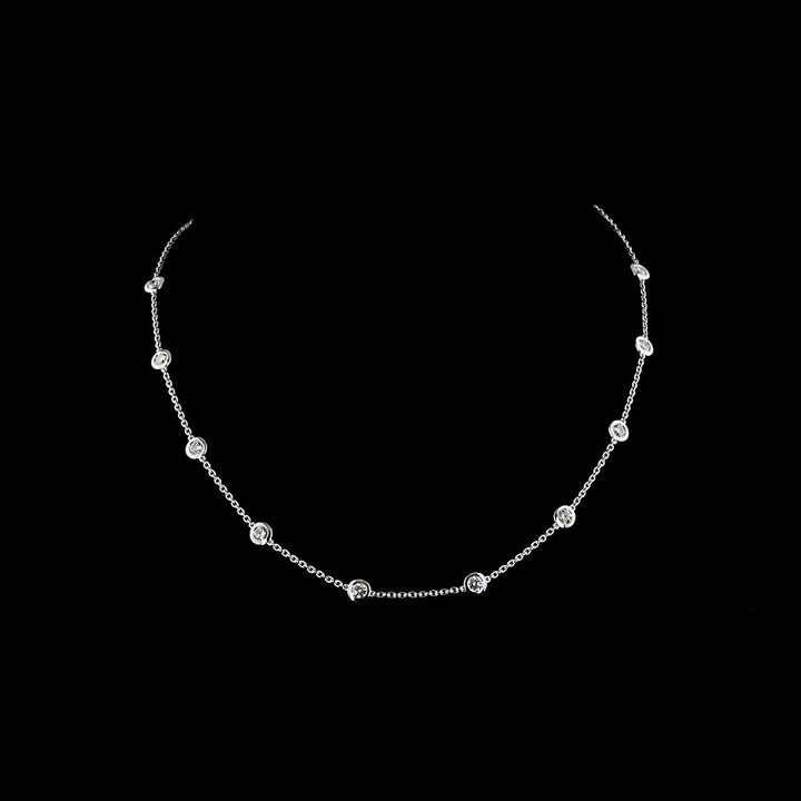 14kt White Gold Lab Diamonds-By-The-Inch Necklace
