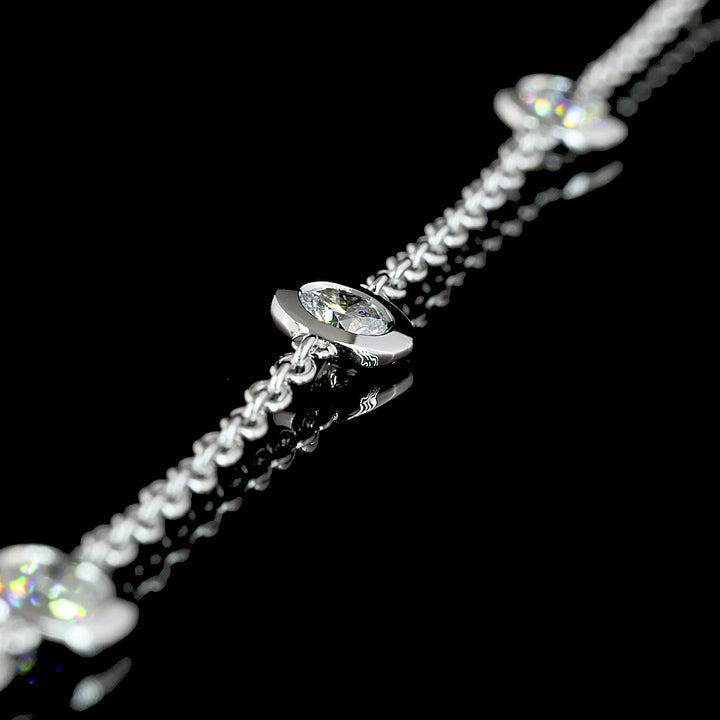 14kt White Gold Lab Diamonds-By-The-Inch Necklace